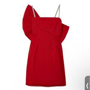 Lanvin large Bow back mini dress, Red, Size 38